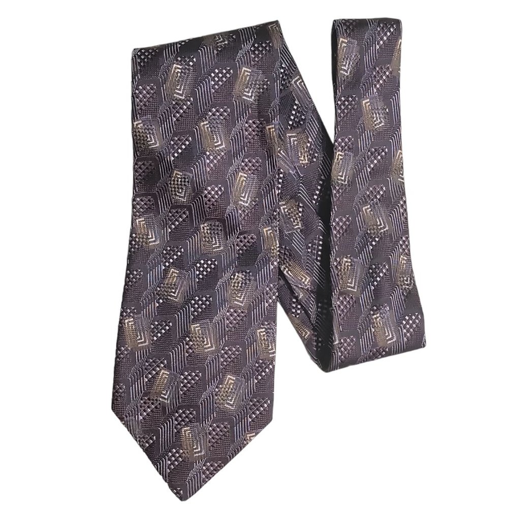 Ermenegildo Zenga Browns, Greens, Silver & Blue Tie